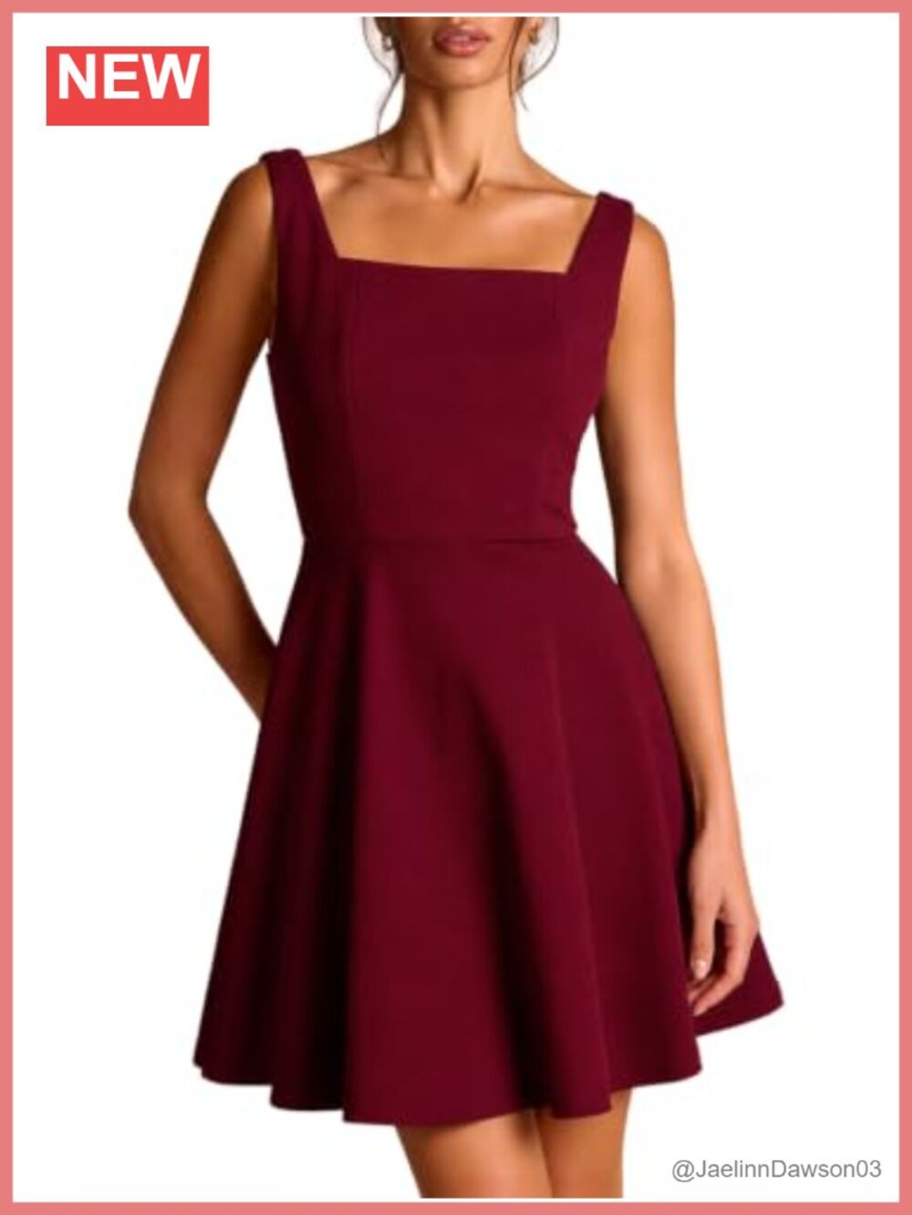Lace Up Skater Homecoming Cocktail Dress Square Neck Sleeveless Pockets